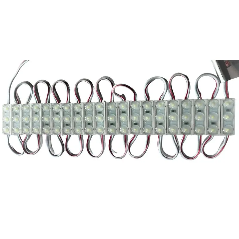 GX- 10pz MODULO 8 LED MINI 12v 3 LEDS LUPA BLANCO FRIO