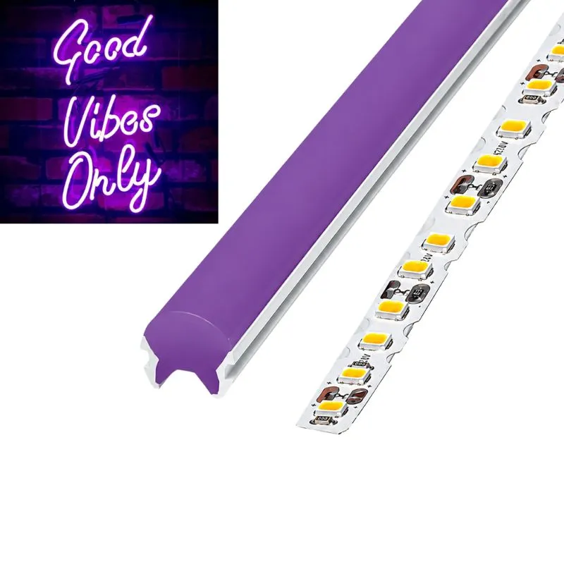 5m TIRA NEON 2da GEN 12V 120L/M 6MM MORADO