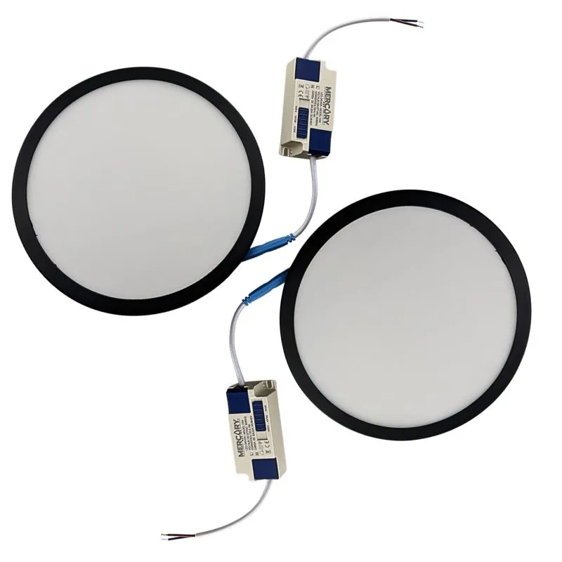 MER- PANEL LED AJUSTABLE 15W 3 TONOS MARCO NEGRO CCT