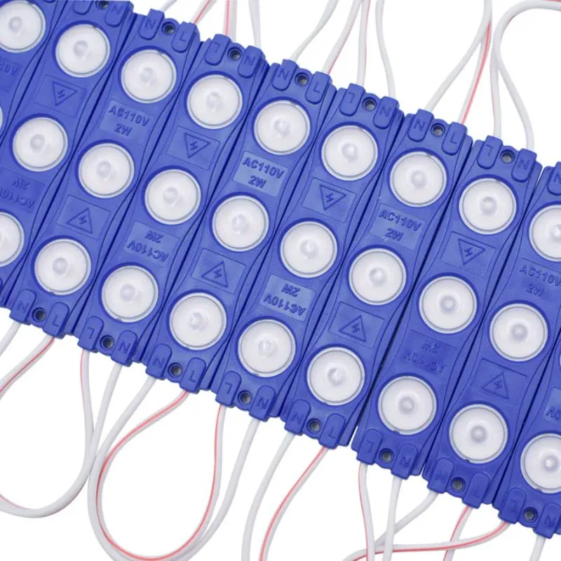[GML25-AZx10] GX-10pz MODULO 20 DE 3 LEDS C/ LUPA 2835 12v AZUL