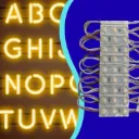 GX- 10pz MODULO 8 LED MINI 12v 3 LEDS LUPA AMARILLO