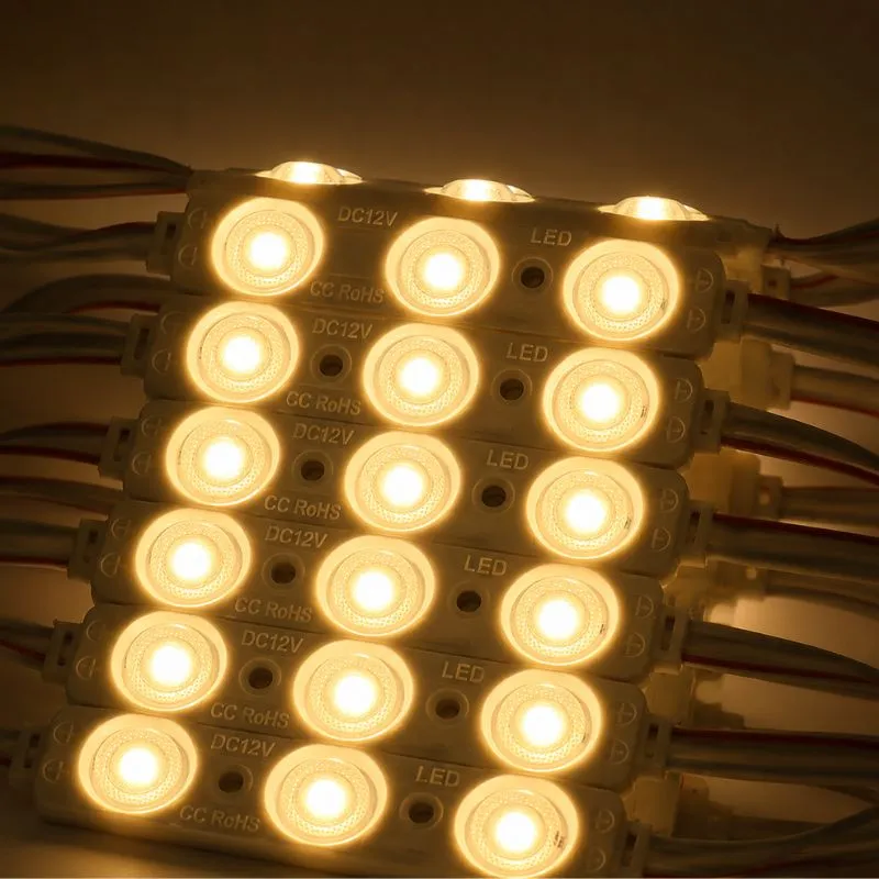[GML25-BCx10] GX-10pz MÓDULO 20 DE 3 LEDS C/ LUPA 2835 12v BCO CALIDO