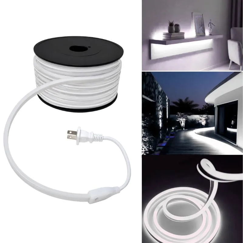 10m TIRA LED NEON ULTRAFINA BLANCO FRIO 120V con CLAVIJA