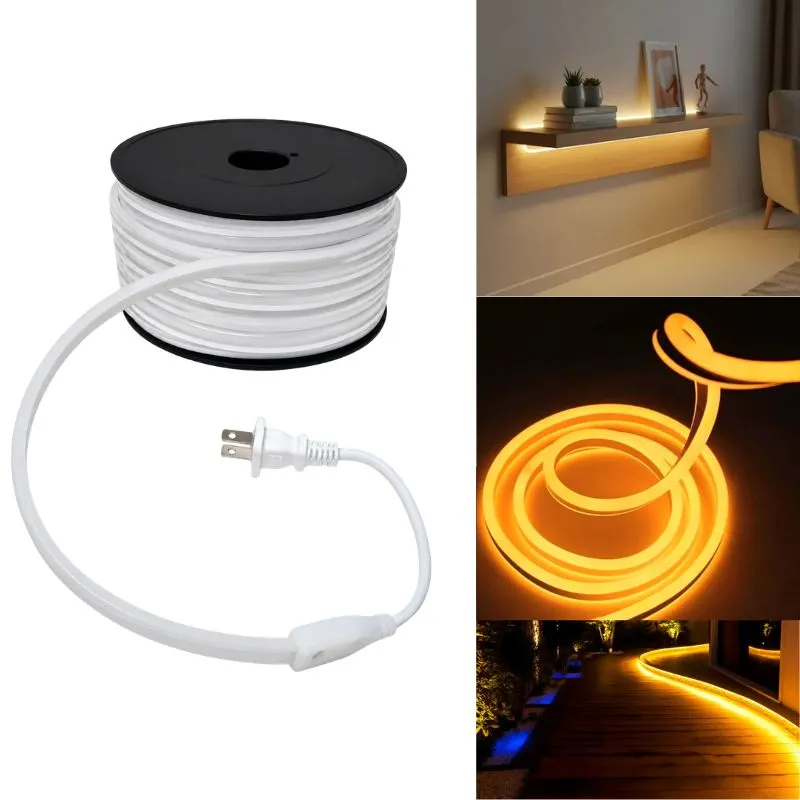 10m TIRA LED NEON ULTRAFINA BLANCO CÁLIDO 120V con CLAVIJA