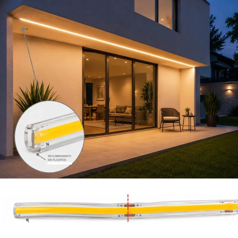 MER- 25m TIRA COB BLANCO CALIDO 110V CORTE C/10CM IP65