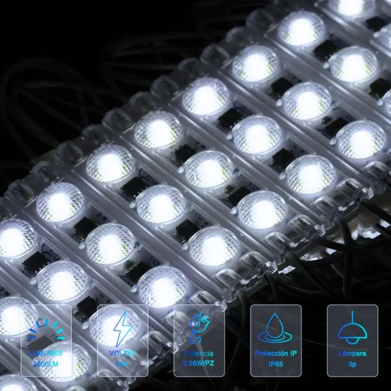GX- 10pz MÓDULO LED C/ LUPA 110v LUZ BLANCO FRIO CRISTAL