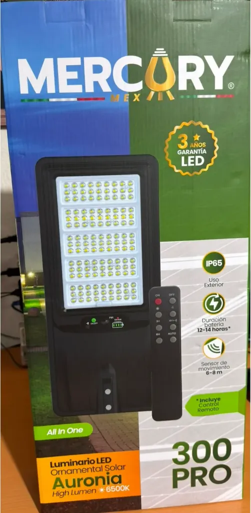 MER- LAMPARA SUBURBANA SOLAR 300W 4800lm