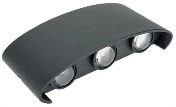 MER- LUMINARIA DE PARED 6W NEGRO BF 3000K