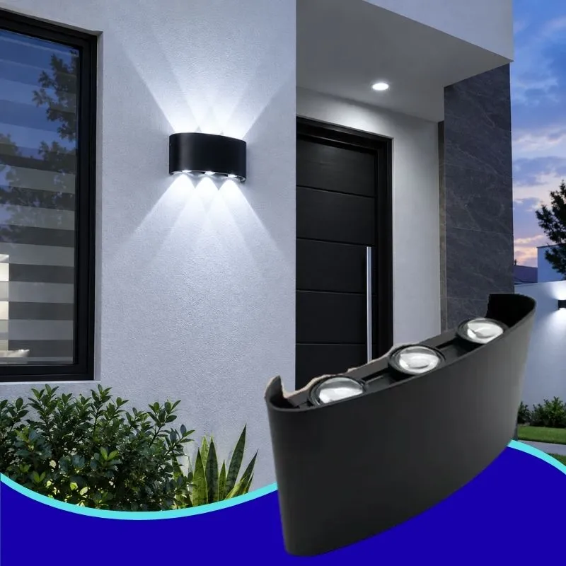 [1370] MER- LUMINARIA DE PARED 6W NEGRO BF 3000K