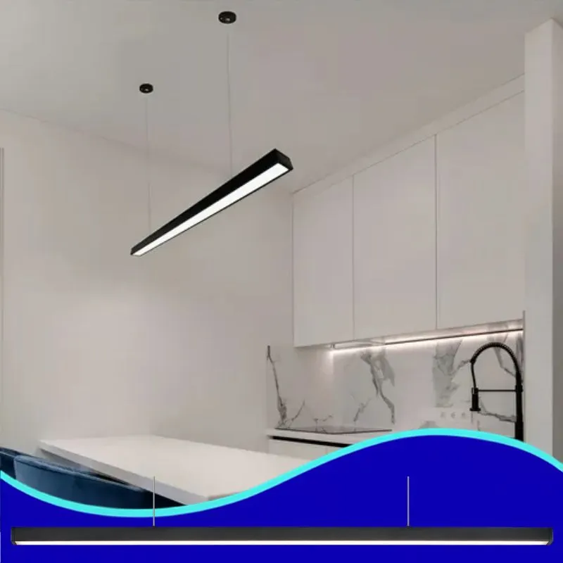 [MRX1288] MER- DECORATIVO COLGANTE LED LINEAL 40W 1.2M ALUMINIO NEGRO BLANCO FRIO