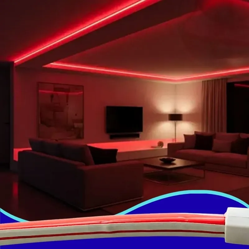MER- 50m TIRA LED NEON ULTRAFINA ROJA 120V con CLAVIJA