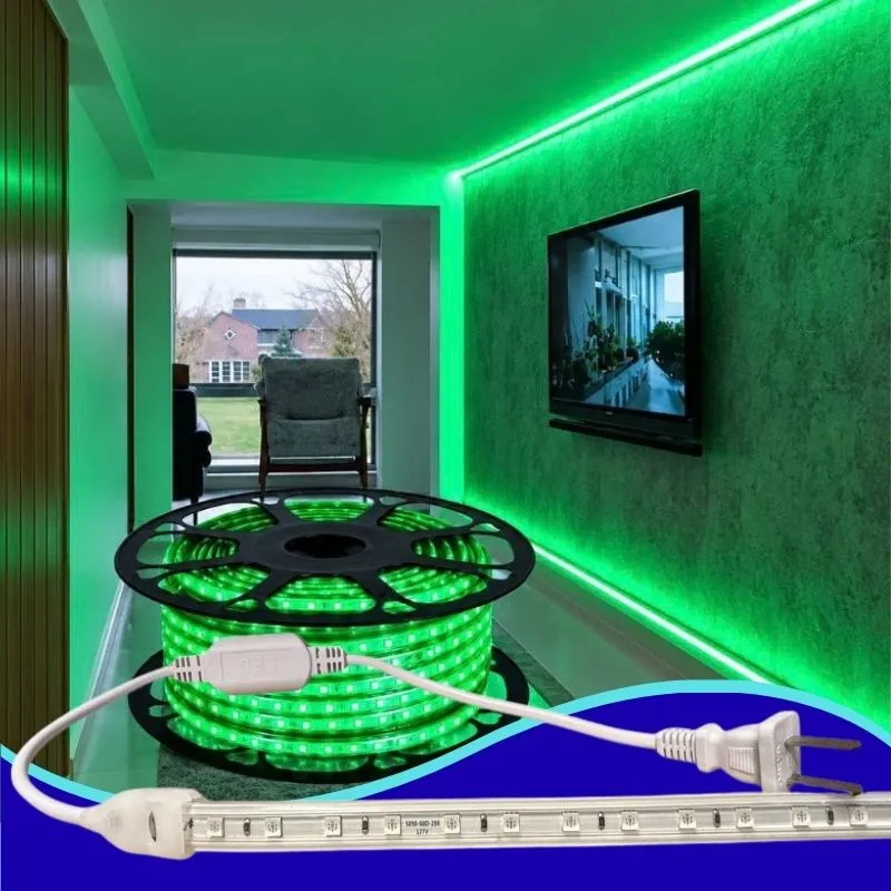 [DD-03V-07-09A-10M] 10m MANGUERA LED SMD2835 120 LEDS/m C/ CLAVIJA VERDE