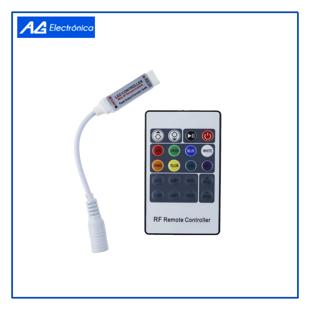AGE- MINI CONTROLADOR LED RGB RF 5V-24V/4A POR CANAL
