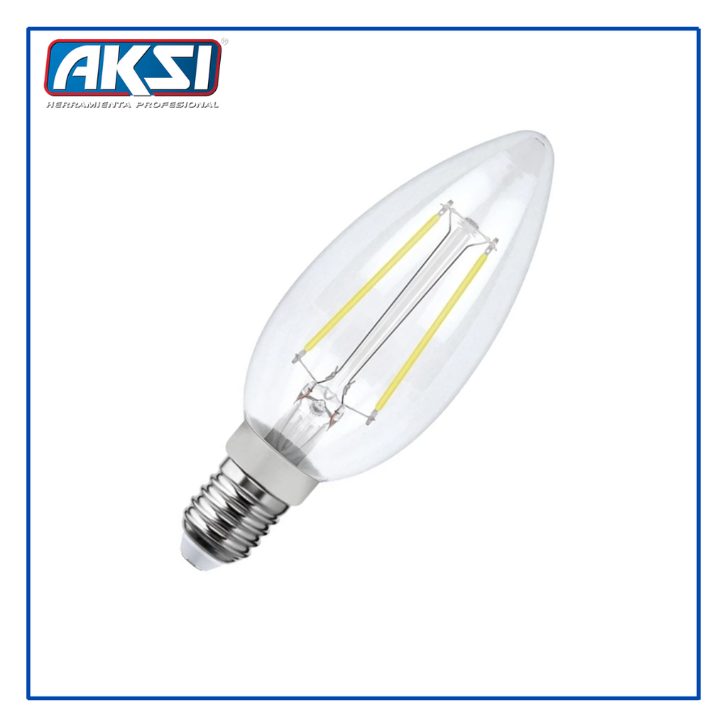 [115533] AKS- FOCO LED FILAMENTOS VELA 2W LUZ CÁLIDA E12