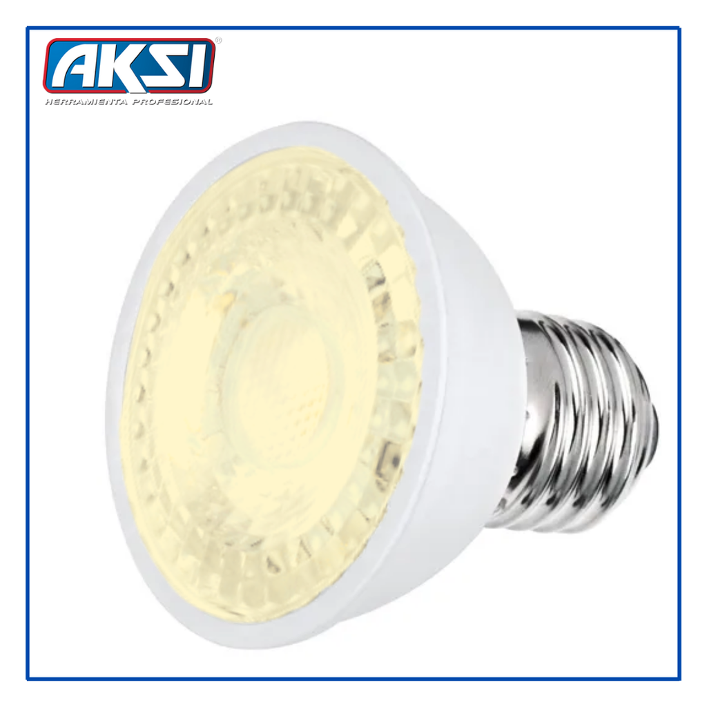 [121055] AKS- FOCO LED E27 7W LUZ CÁLIDA - 127V/ CAJA COLOR